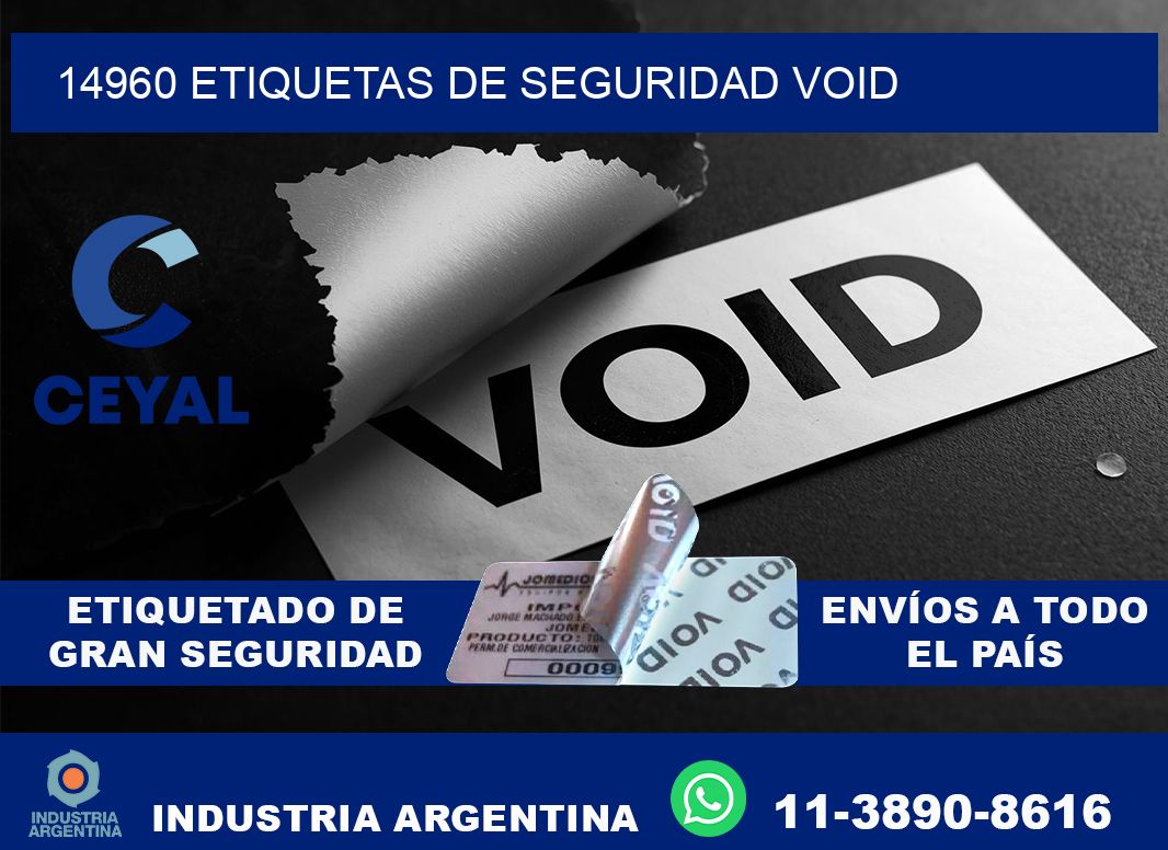 14960 etiquetas de seguridad void
