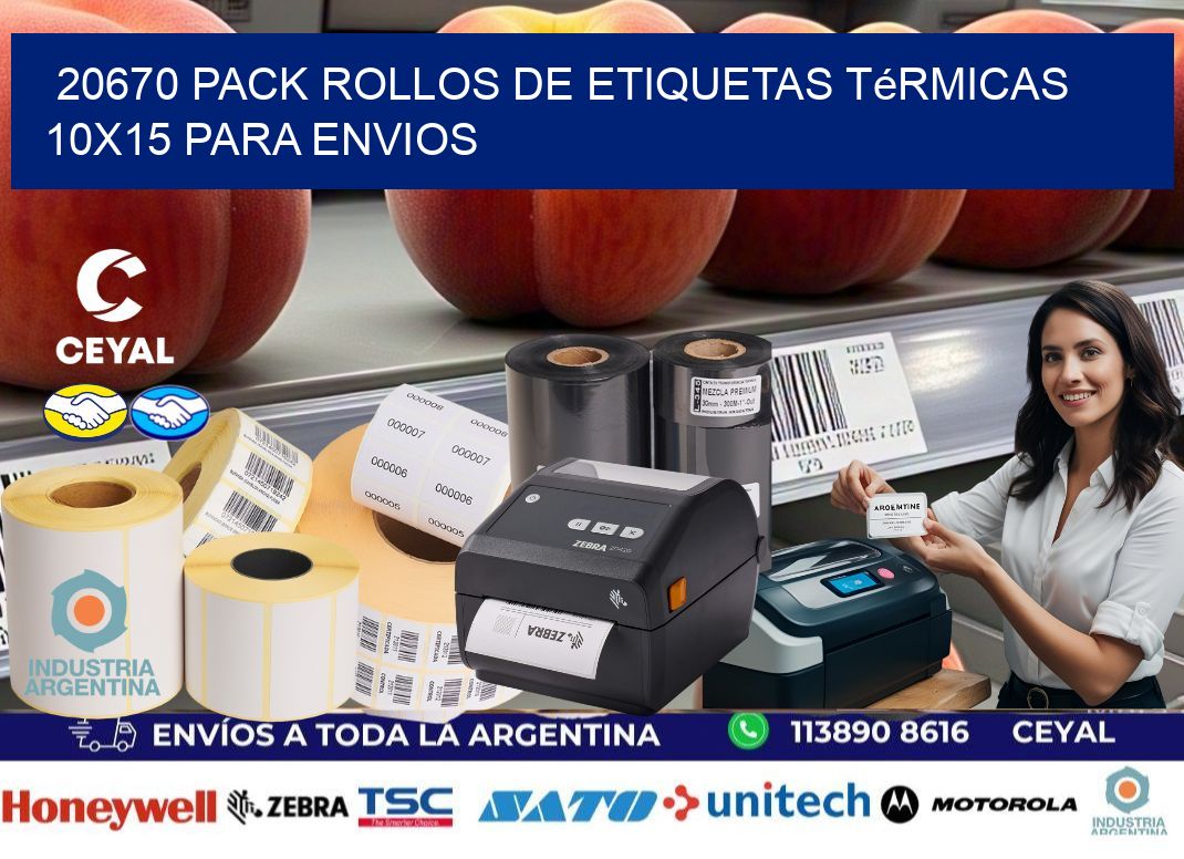 20670 pack rollos de etiquetas térmicas 10x15 para Envios