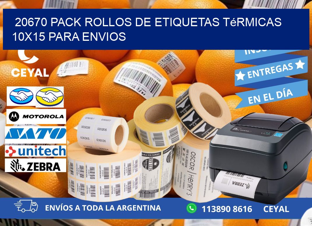 20670 pack rollos de etiquetas térmicas 10x15 para Envios