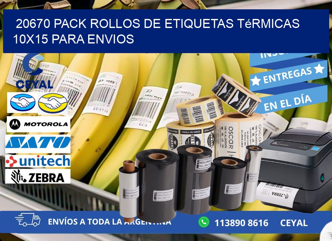 20670 pack rollos de etiquetas térmicas 10x15 para Envios