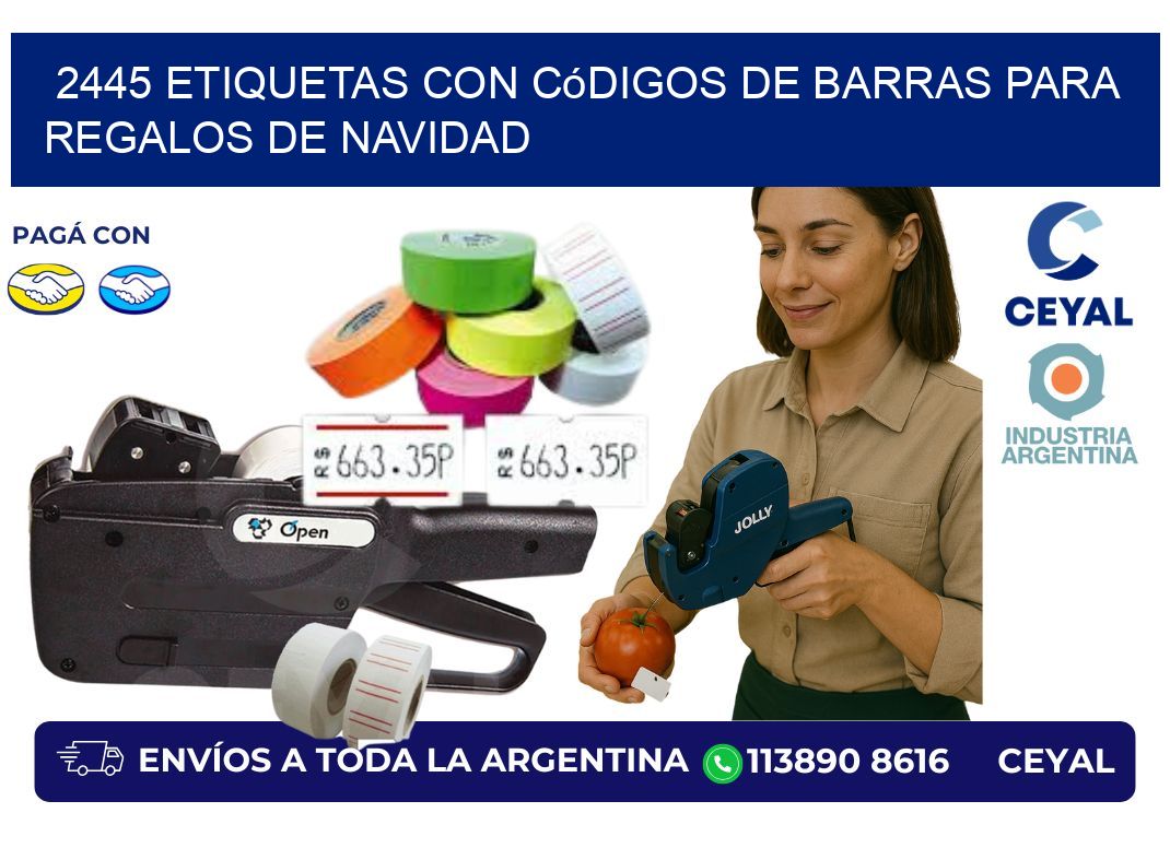 2445 etiquetas con códigos de barras para regalos de navidad