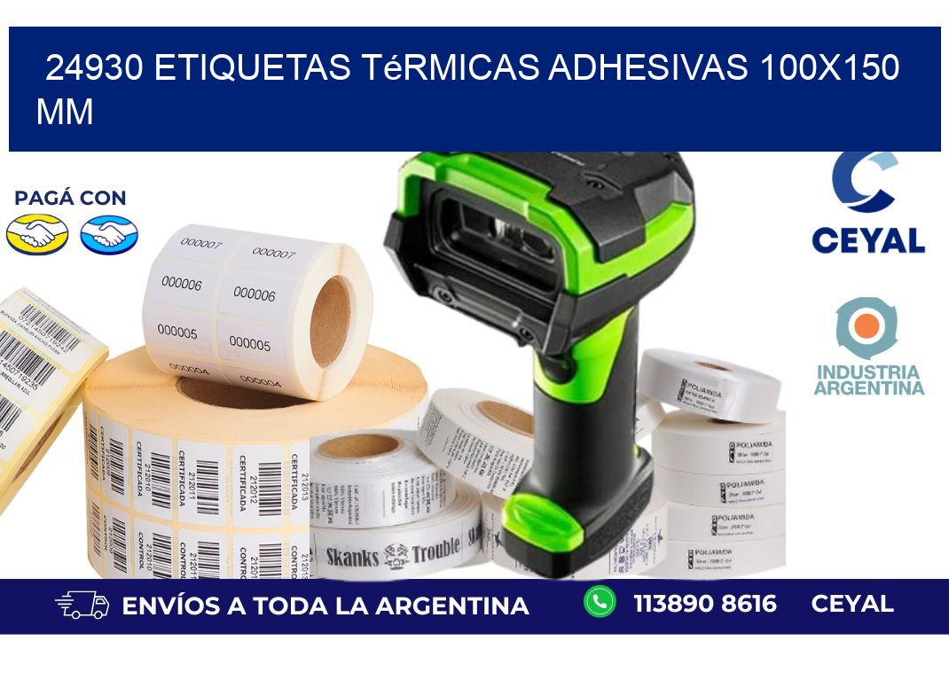 24930 etiquetas térmicas adhesivas 100x150 mm