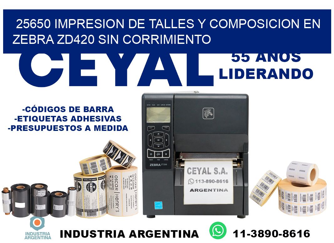 25650 impresion de talles y composicion en zebra zd420 sin corrimiento