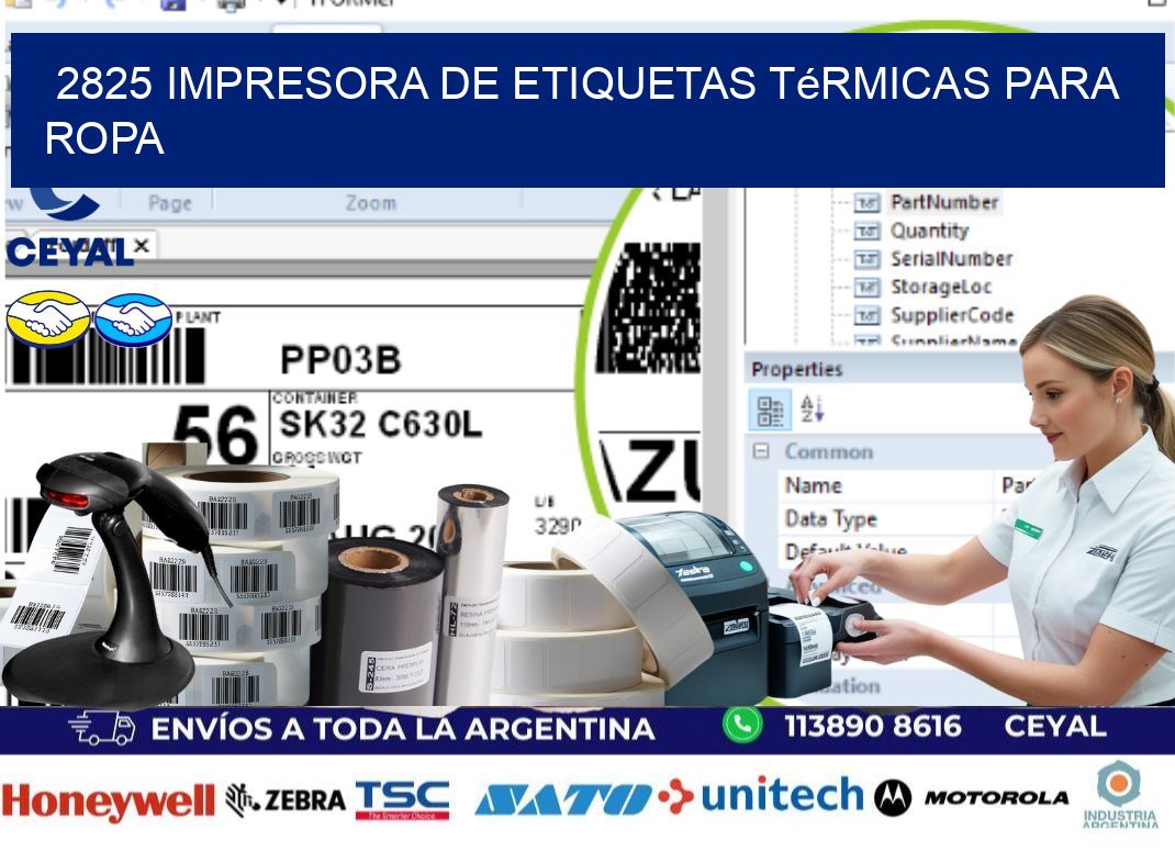 2825 impresora de etiquetas térmicas para ropa
