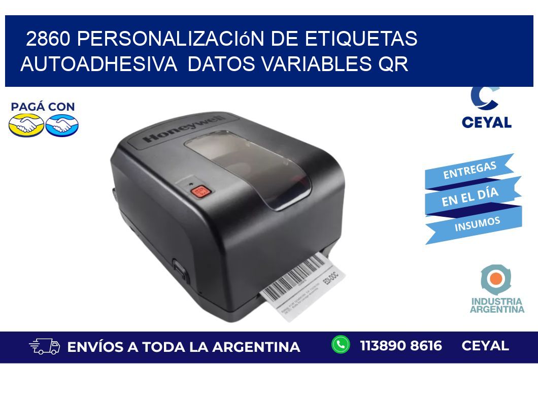 2860 Personalización de etiquetas autoadhesiva  datos variables QR