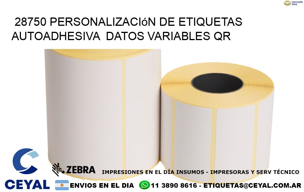 28750 Personalización de etiquetas autoadhesiva  datos variables QR