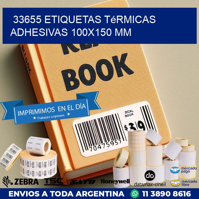 33655 etiquetas térmicas adhesivas 100x150 mm
