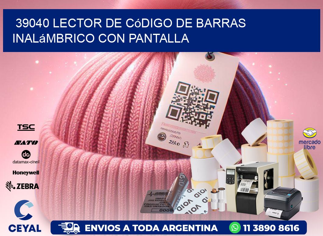 39040 Lector de código de barras inalámbrico con Pantalla