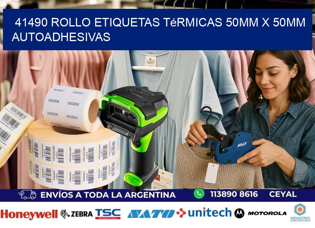 41490 Rollo Etiquetas Térmicas 50mm X 50mm Autoadhesivas