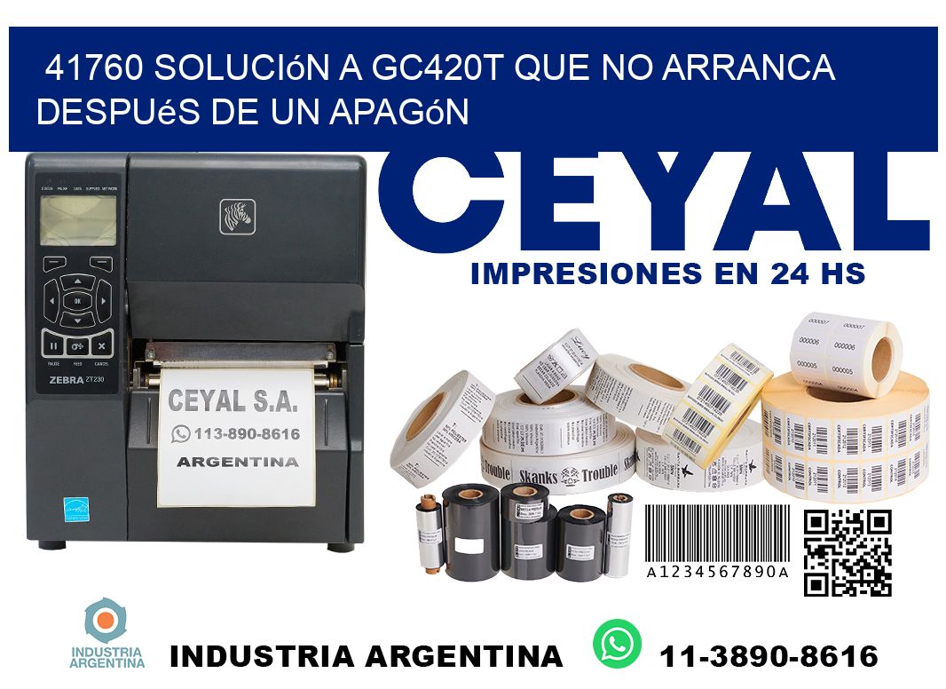 41760 solución a gc420t que no arranca después de un apagón