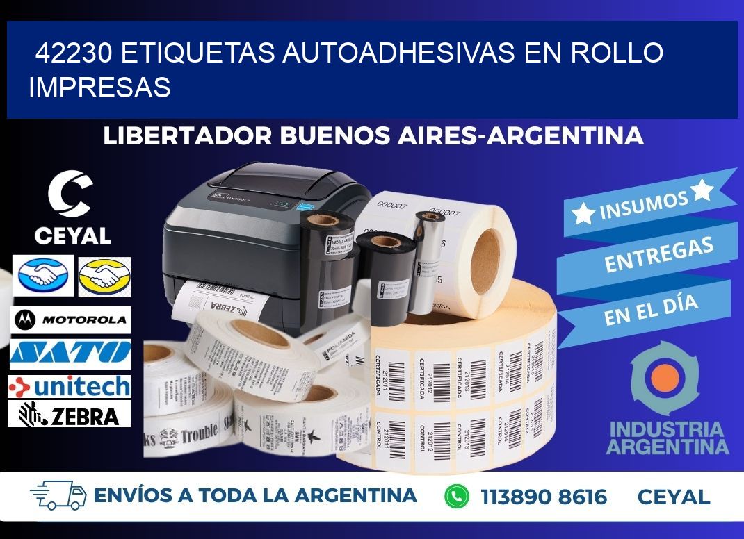 42230 Etiquetas autoadhesivas en rollo impresas