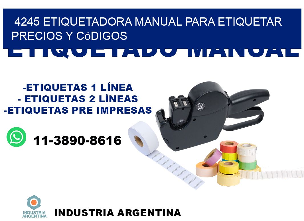 4245 etiquetadora manual para etiquetar precios y códigos