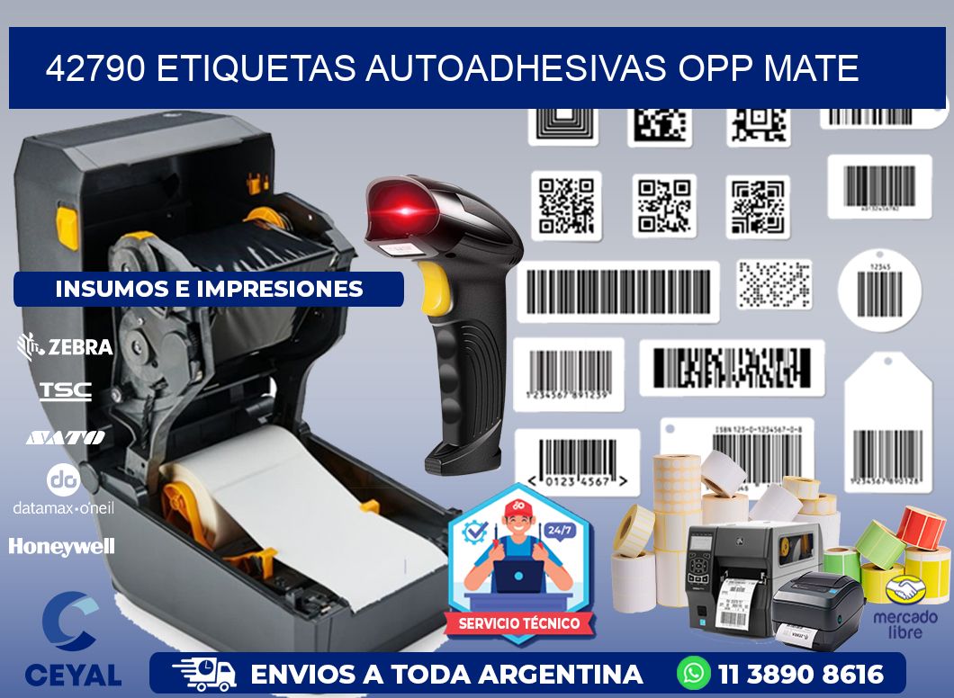 42790 etiquetas autoadhesivas Opp Mate