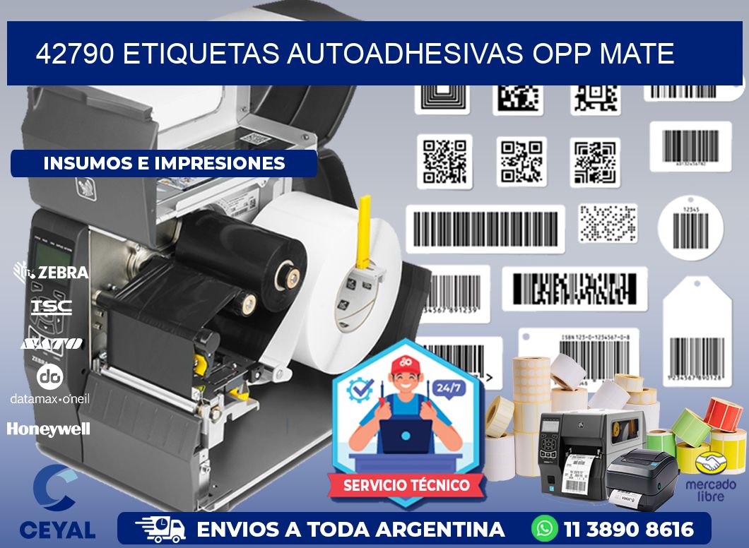 42790 etiquetas autoadhesivas Opp Mate