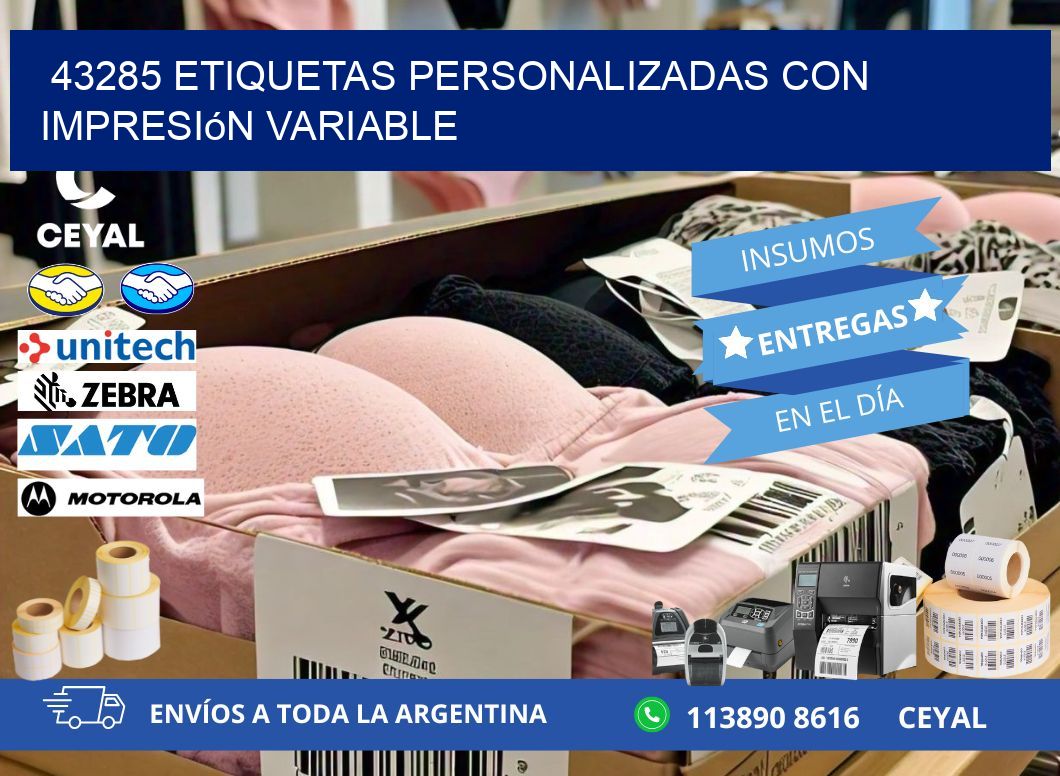 43285 etiquetas personalizadas con impresión variable