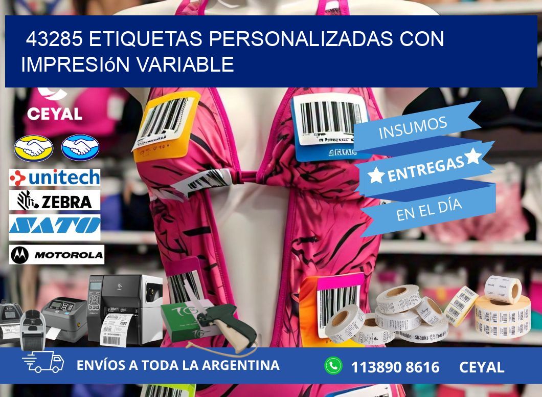 43285 etiquetas personalizadas con impresión variable