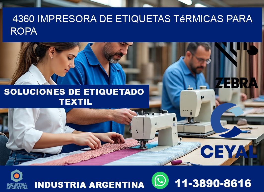 4360 impresora de etiquetas térmicas para ropa