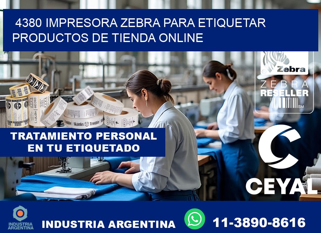 4380 impresora Zebra para etiquetar productos de tienda online