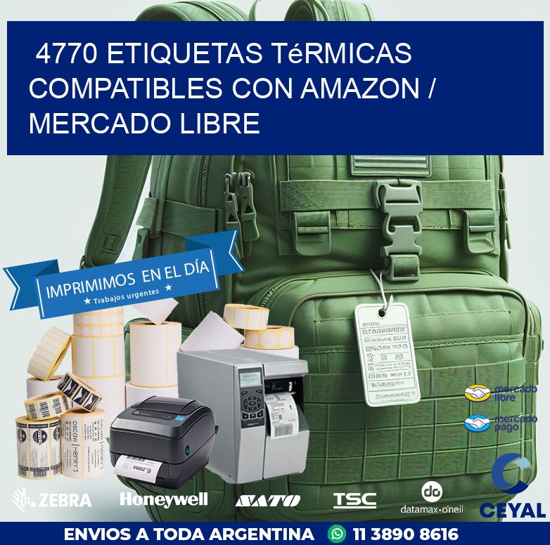 4770 etiquetas térmicas compatibles con Amazon / Mercado Libre