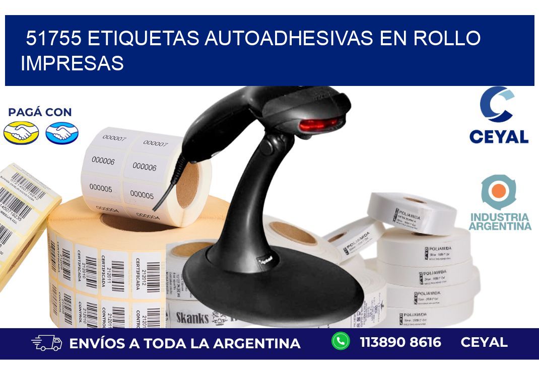 51755 Etiquetas autoadhesivas en rollo impresas