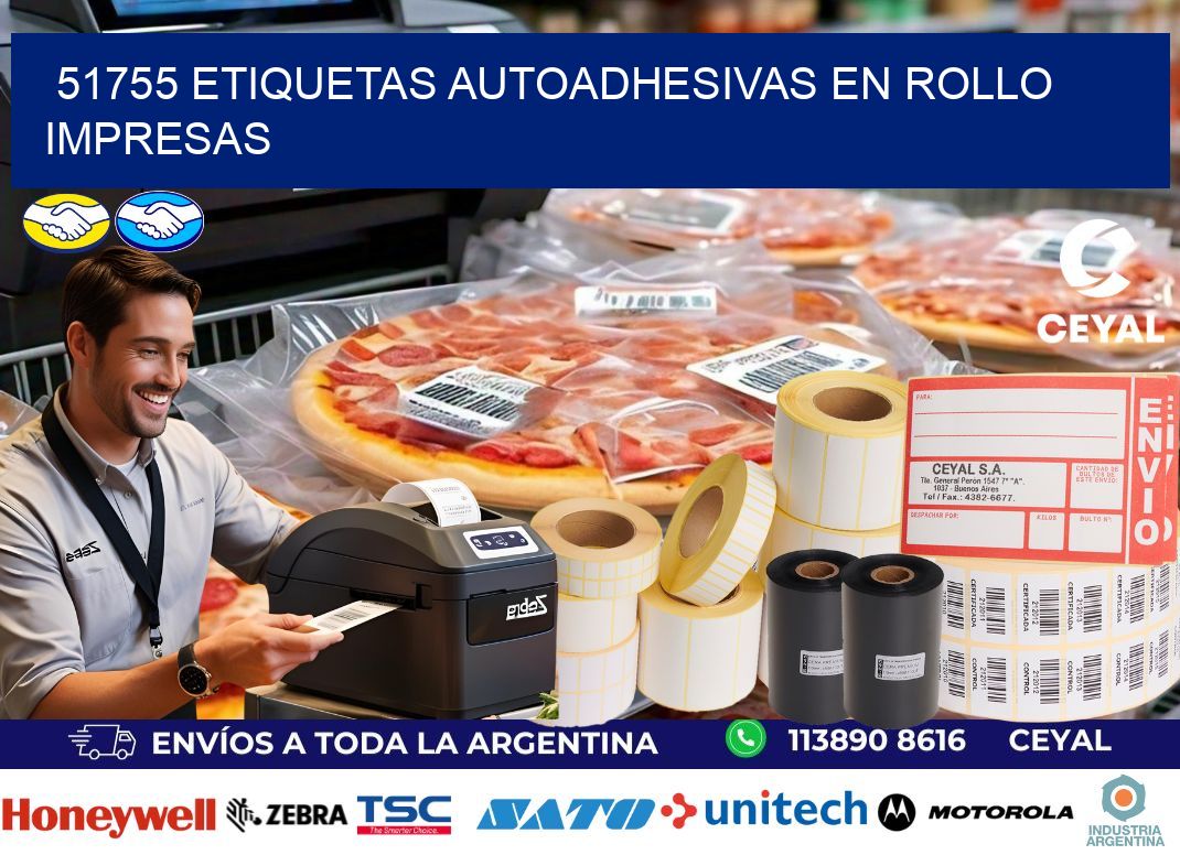 51755 Etiquetas autoadhesivas en rollo impresas