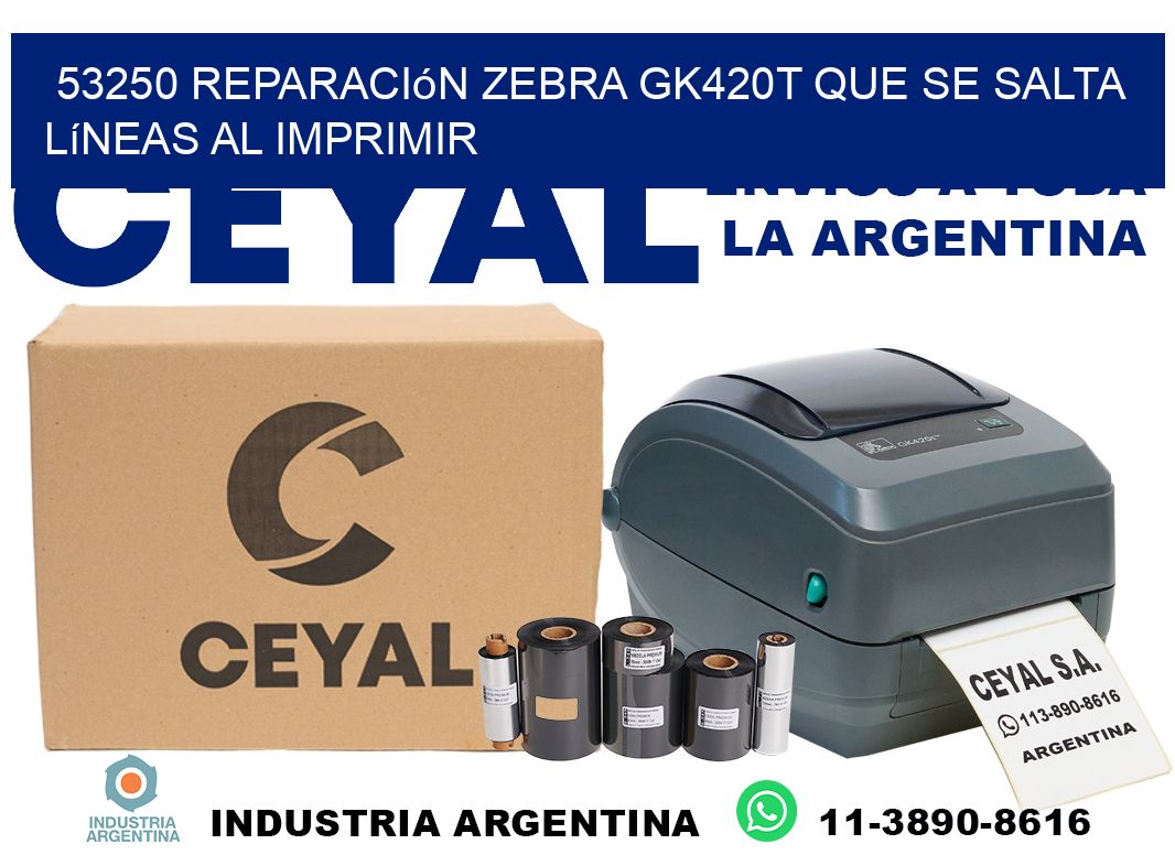 53250 reparación zebra gk420t que se salta líneas al imprimir