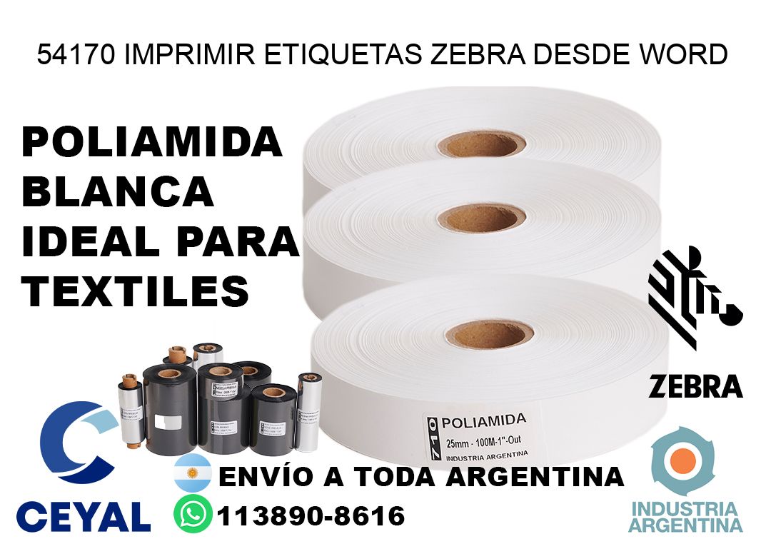 54170 imprimir etiquetas zebra desde word