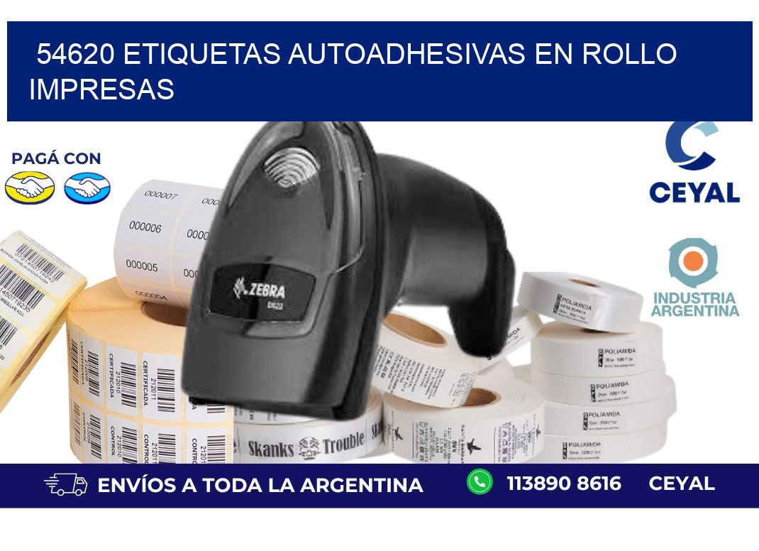 54620 Etiquetas autoadhesivas en rollo impresas