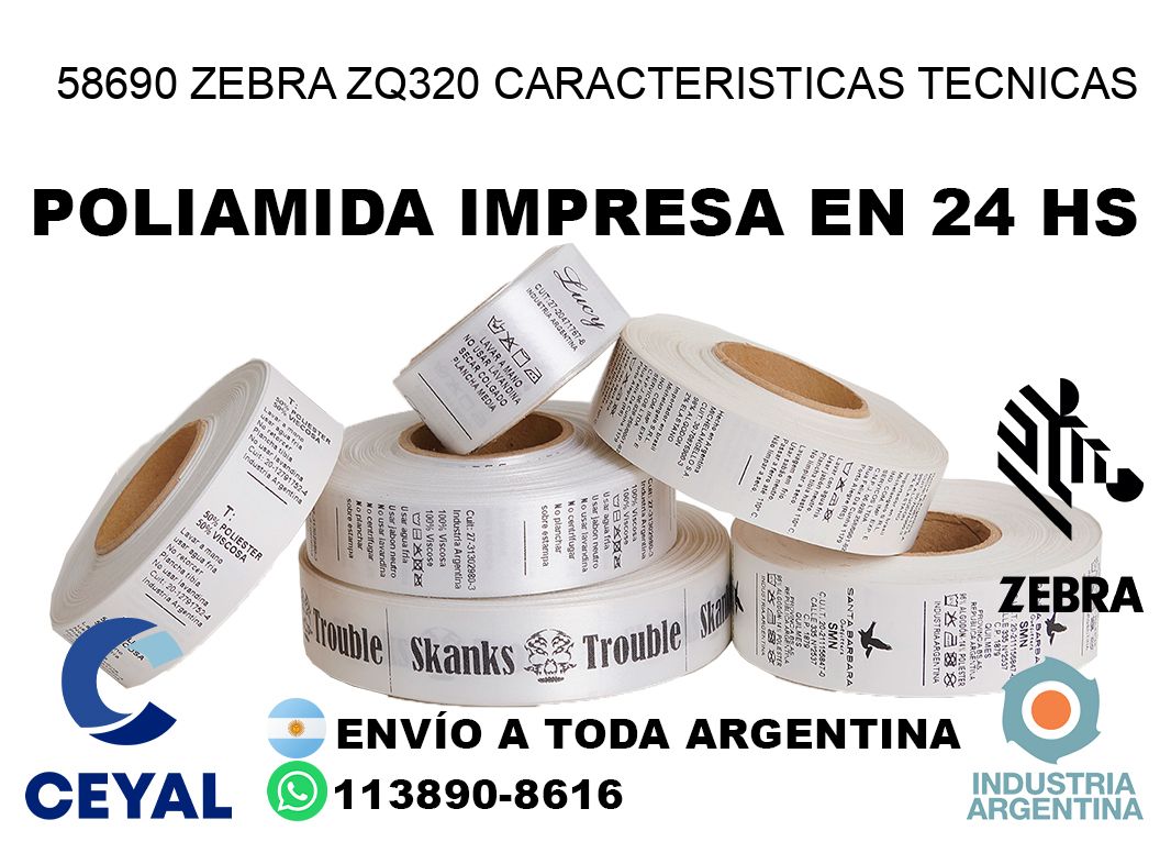 58690 zebra zq320 caracteristicas tecnicas