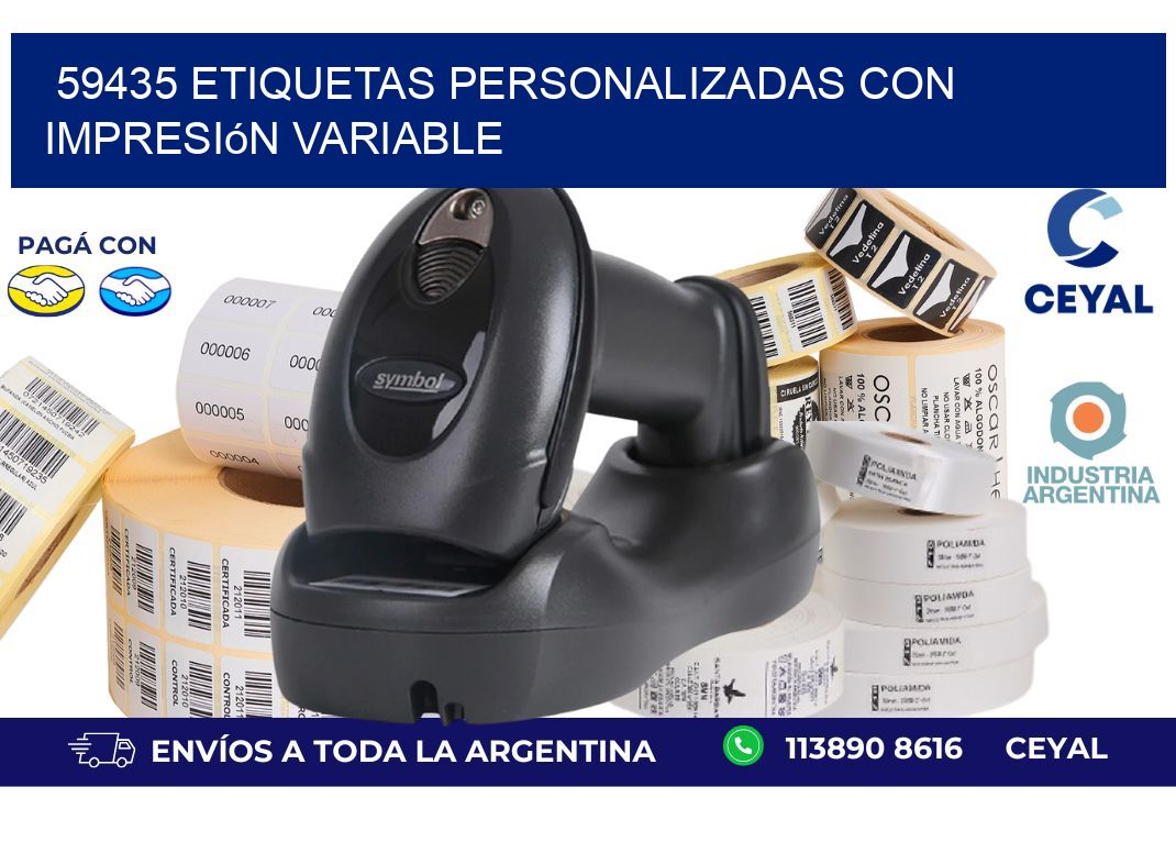 59435 etiquetas personalizadas con impresión variable