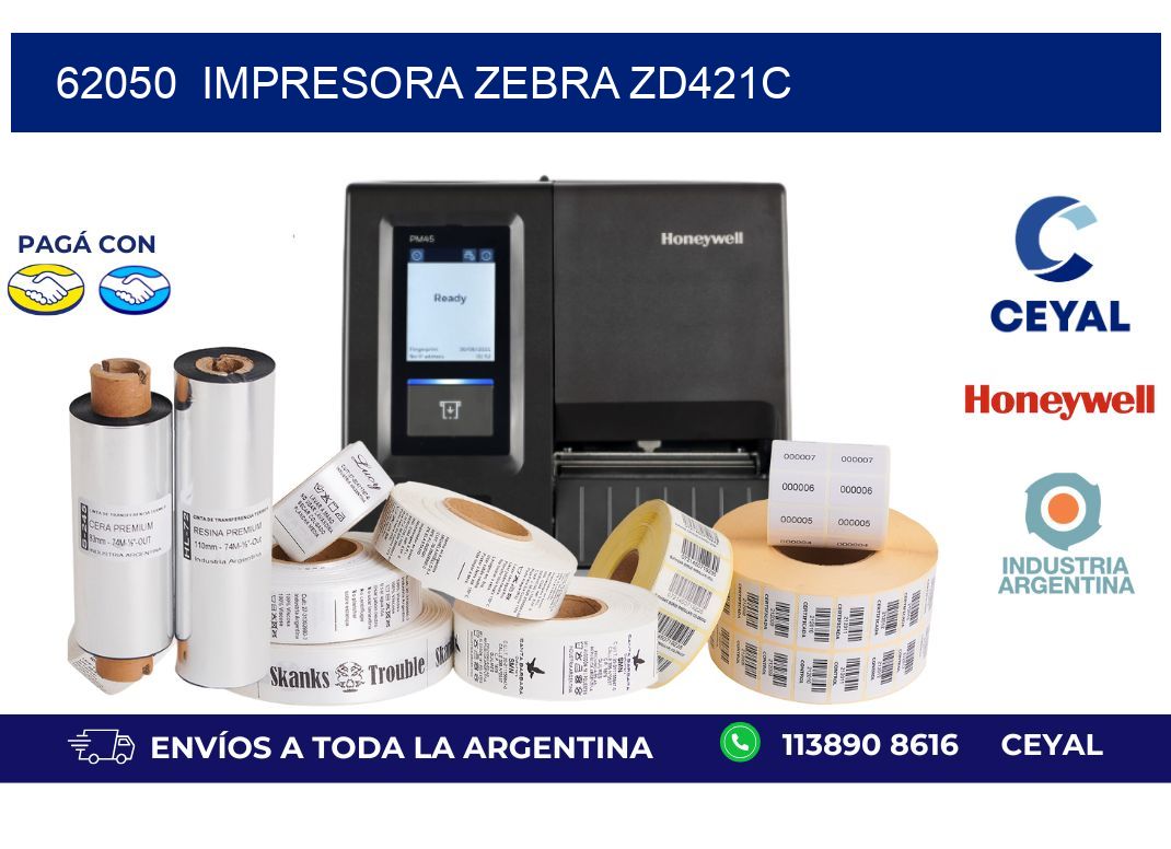 62050  Impresora Zebra zd421c