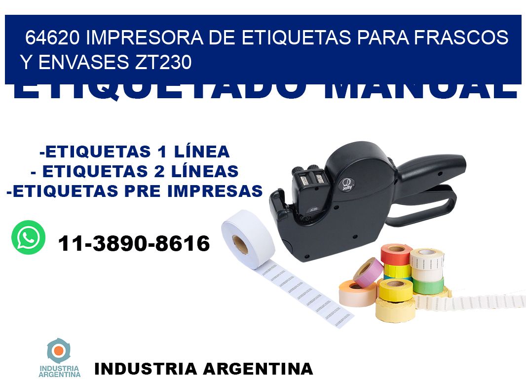 64620 impresora de etiquetas para frascos y envases ZT230