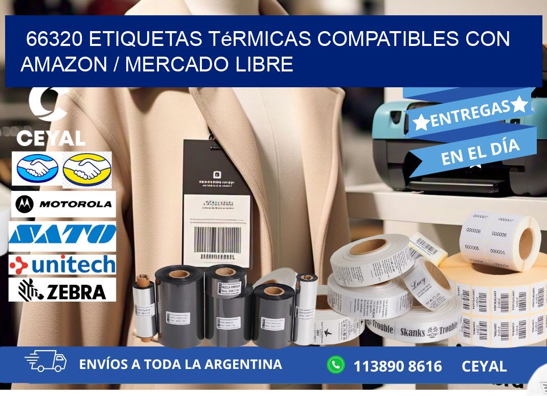 66320 etiquetas térmicas compatibles con Amazon / Mercado Libre
