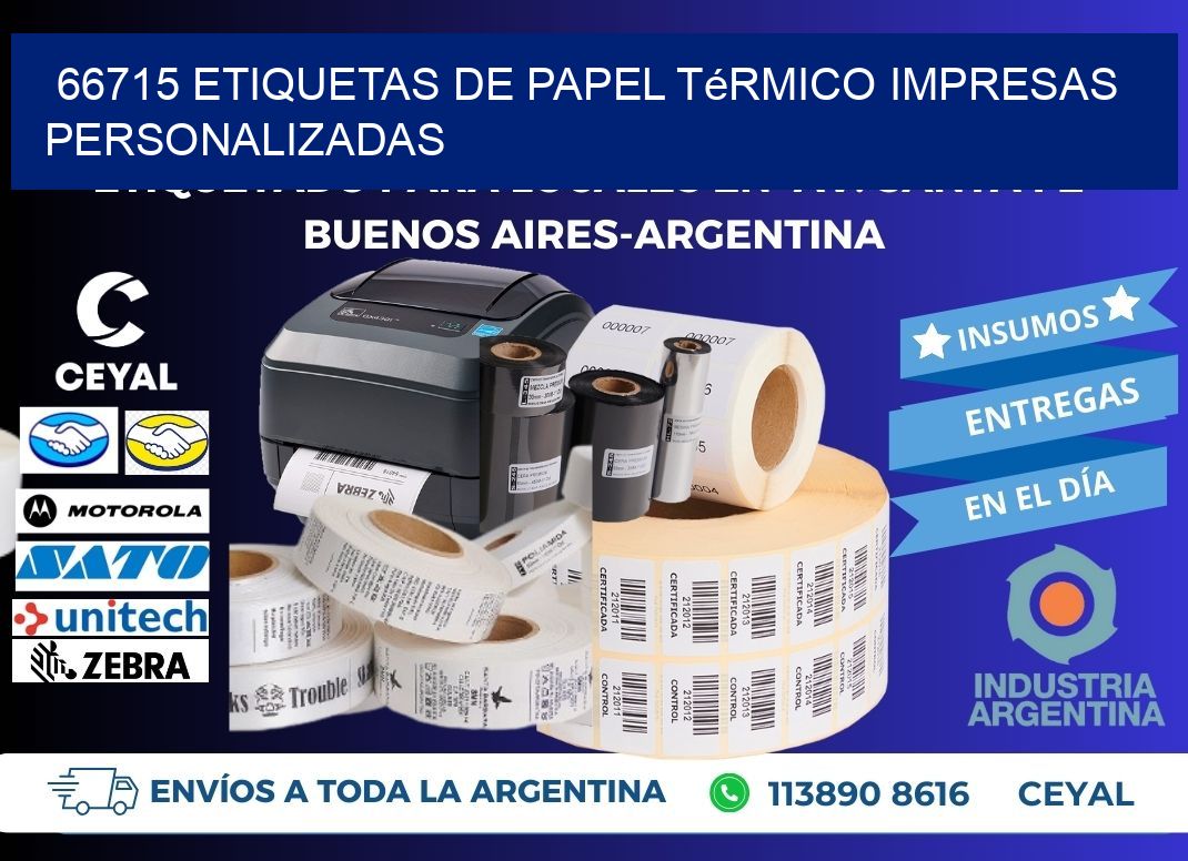 66715 Etiquetas de papel térmico impresas personalizadas