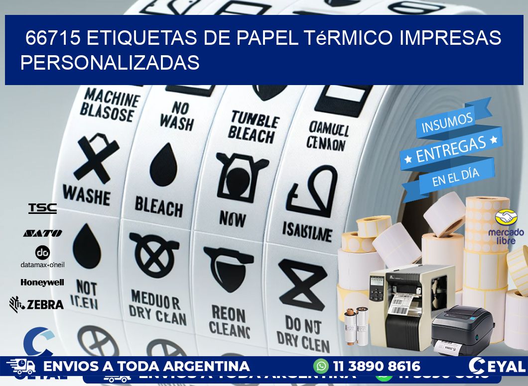 66715 Etiquetas de papel térmico impresas personalizadas