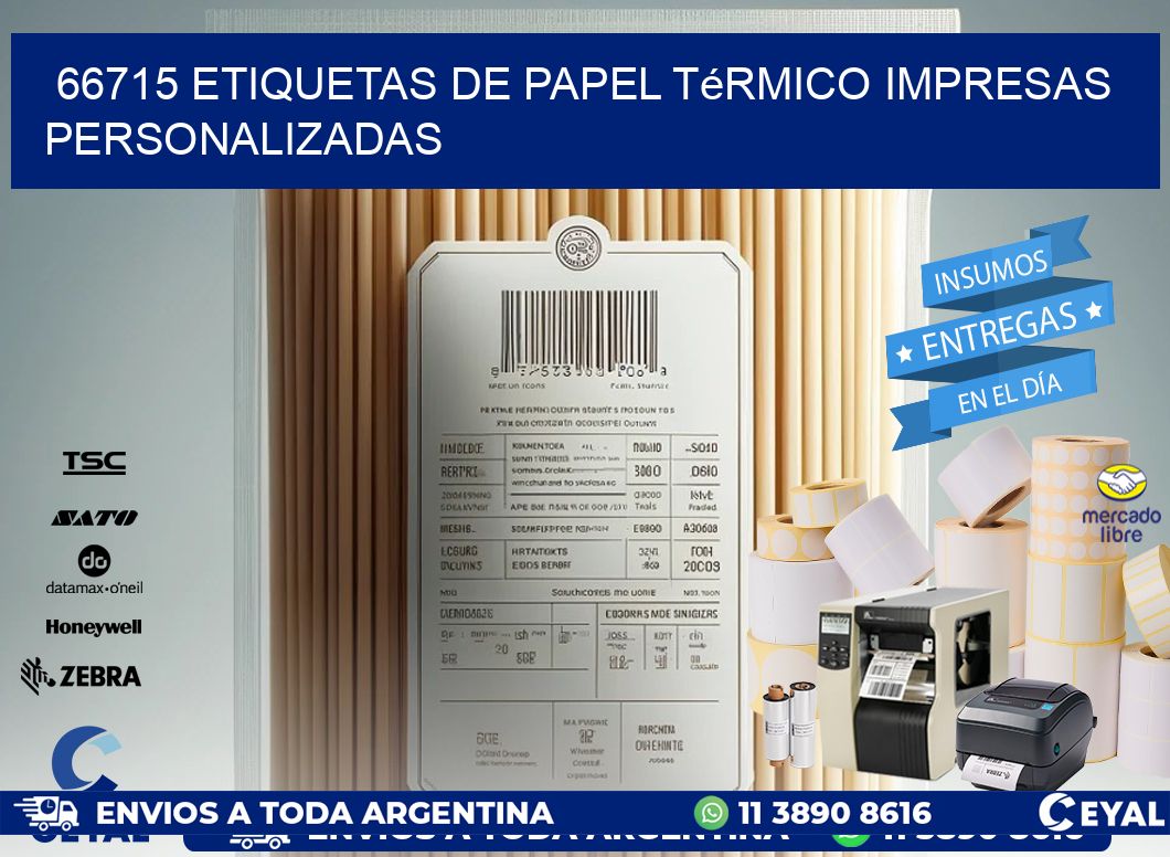 66715 Etiquetas de papel térmico impresas personalizadas
