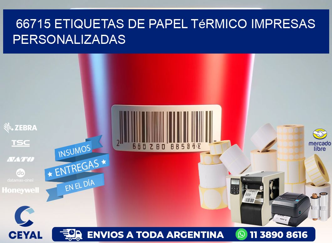 66715 Etiquetas de papel térmico impresas personalizadas