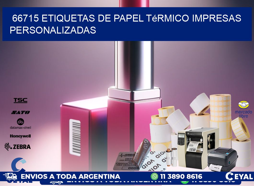 66715 Etiquetas de papel térmico impresas personalizadas