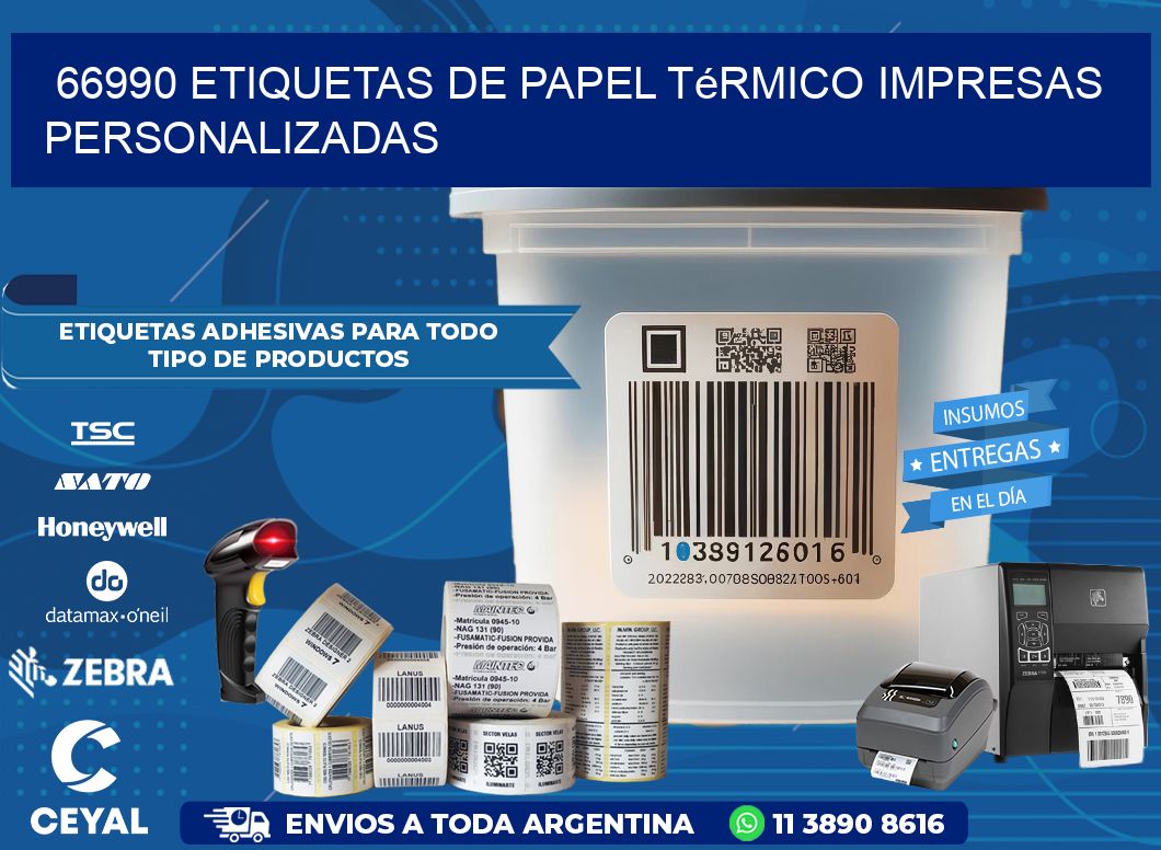 66990 Etiquetas de papel térmico impresas personalizadas
