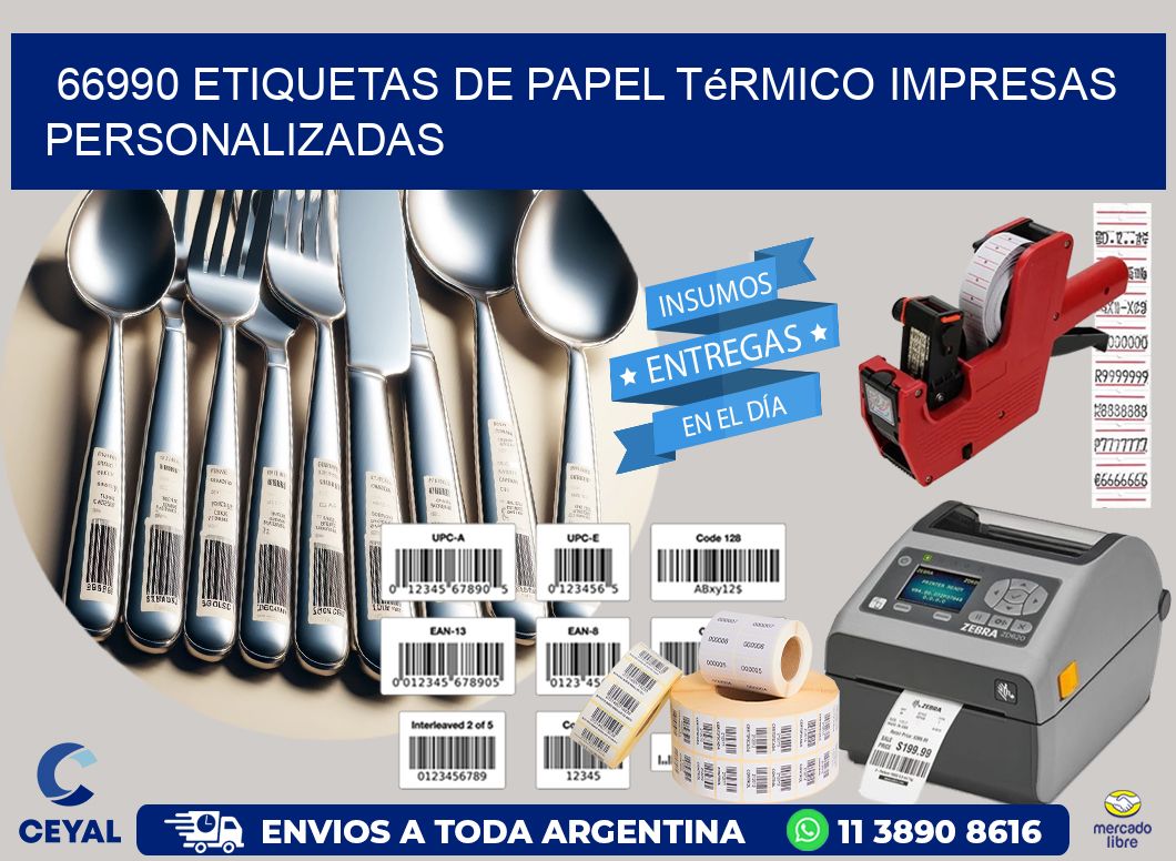 66990 Etiquetas de papel térmico impresas personalizadas