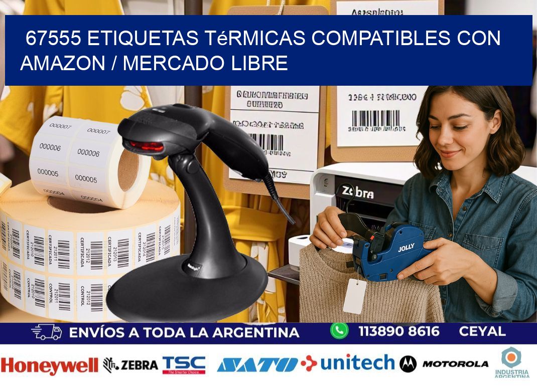 67555 etiquetas térmicas compatibles con Amazon / Mercado Libre