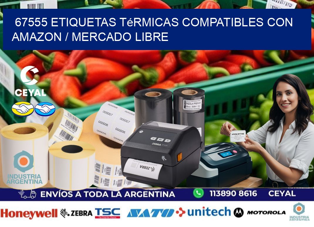 67555 etiquetas térmicas compatibles con Amazon / Mercado Libre
