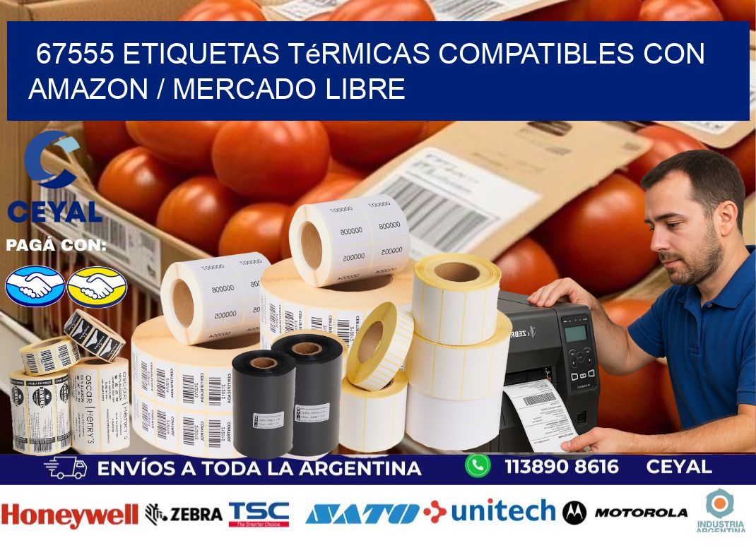 67555 etiquetas térmicas compatibles con Amazon / Mercado Libre