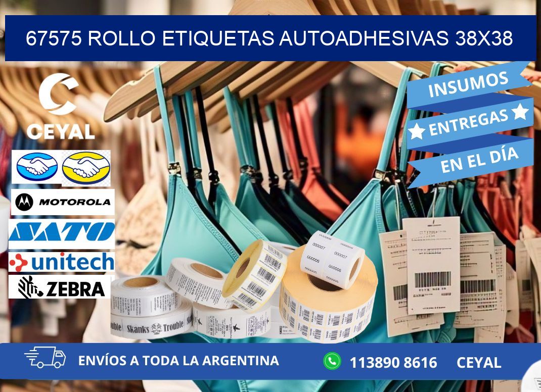 67575 Rollo Etiquetas autoadhesivas 38x38