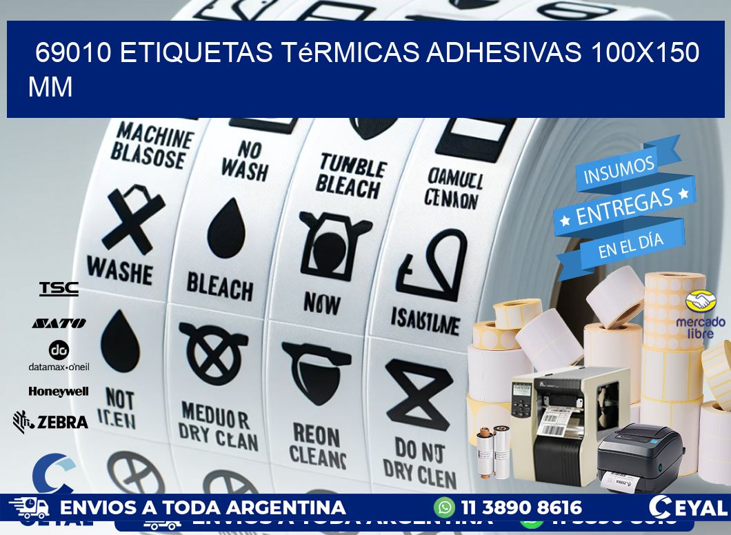 69010 etiquetas térmicas adhesivas 100x150 mm
