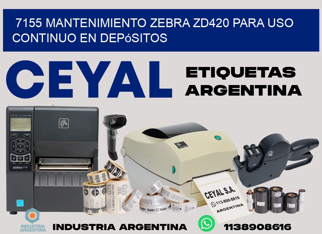 7155 mantenimiento zebra zd420 para uso continuo en depósitos