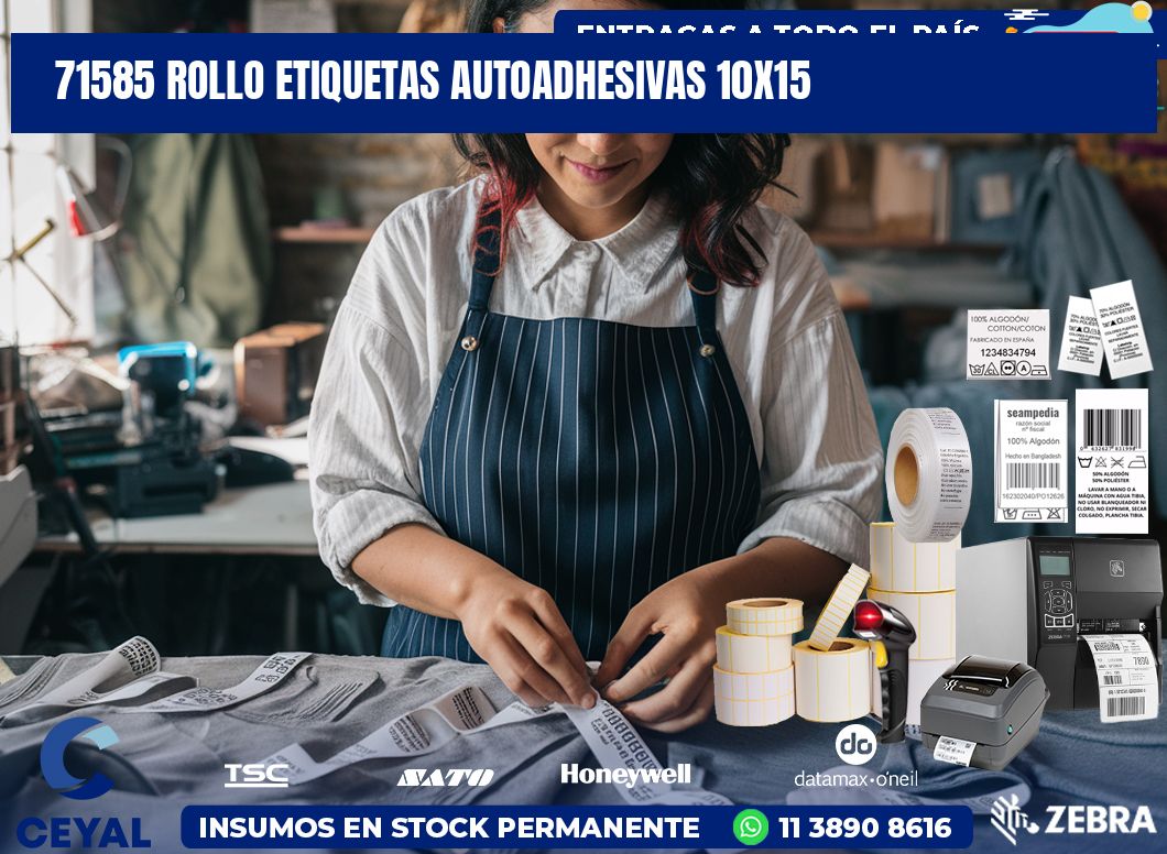 71585 Rollo Etiquetas autoadhesivas 10×15