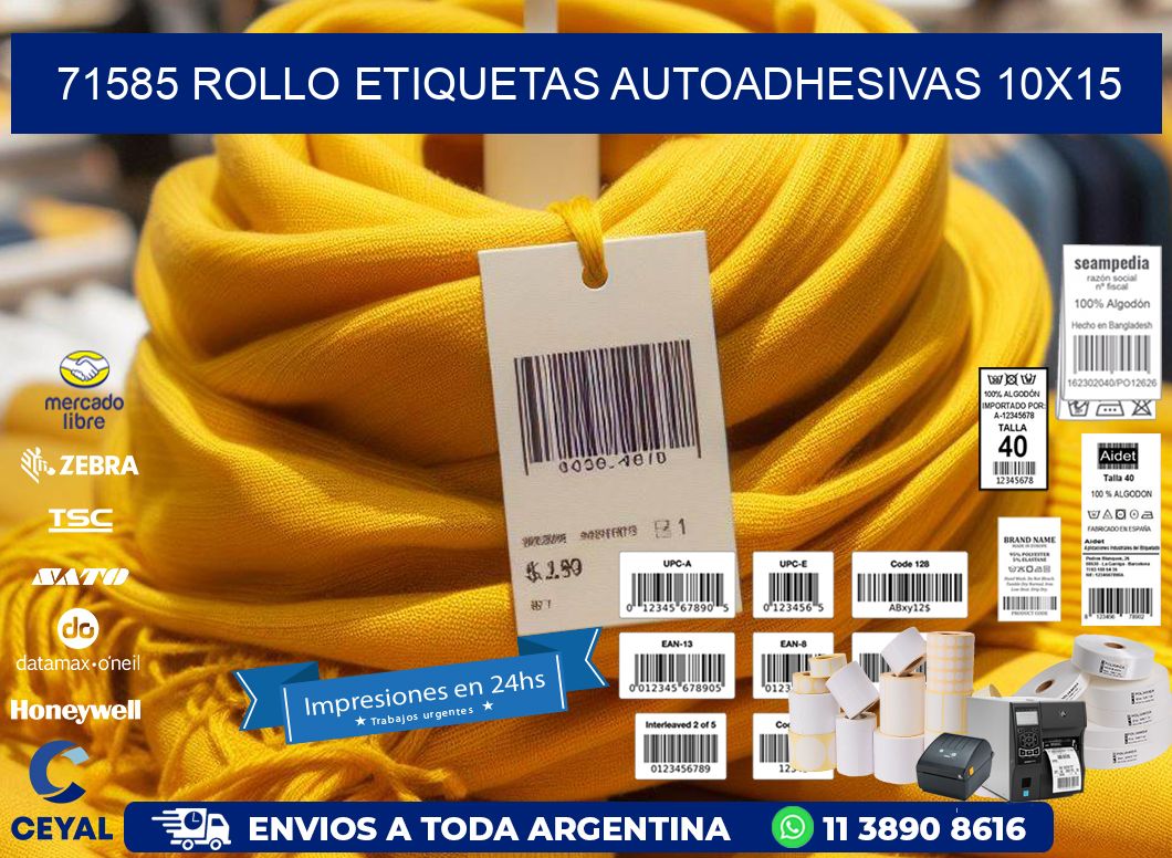 71585 Rollo Etiquetas autoadhesivas 10x15