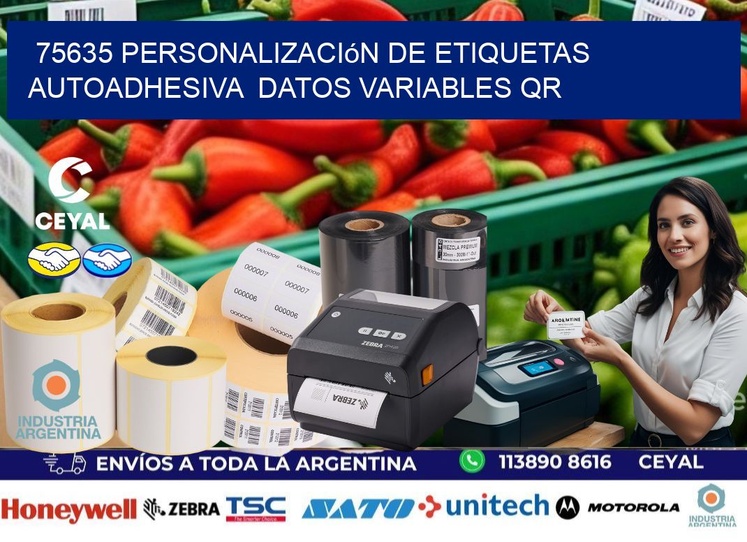 75635 Personalización de etiquetas autoadhesiva  datos variables QR