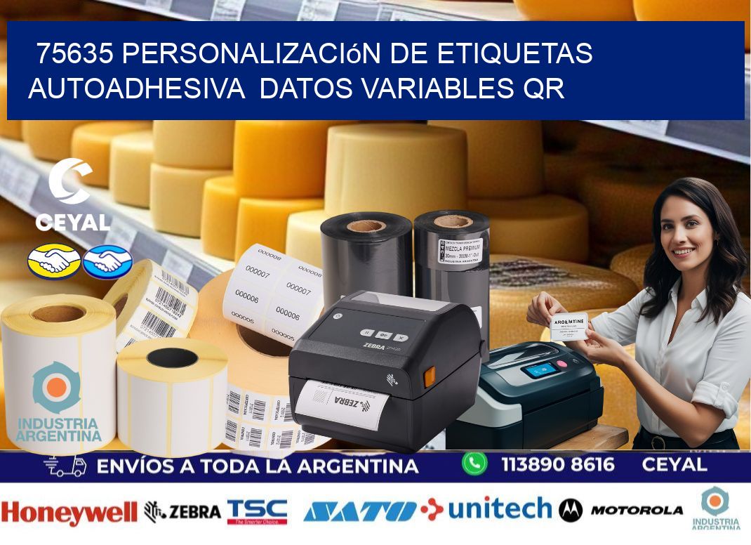 75635 Personalización de etiquetas autoadhesiva  datos variables QR
